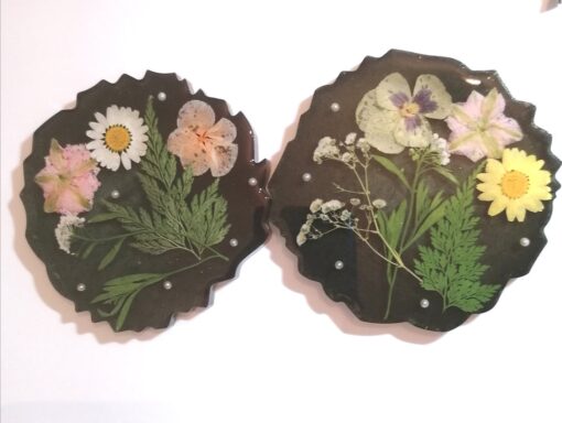 Personalised Resin Coasters With Real flowers