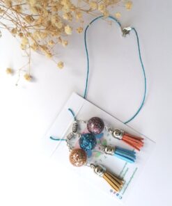 Personalised Blue Resin Beaded Necklace