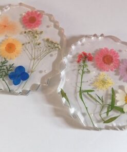 Personalised Resin Coasters With Real flowers