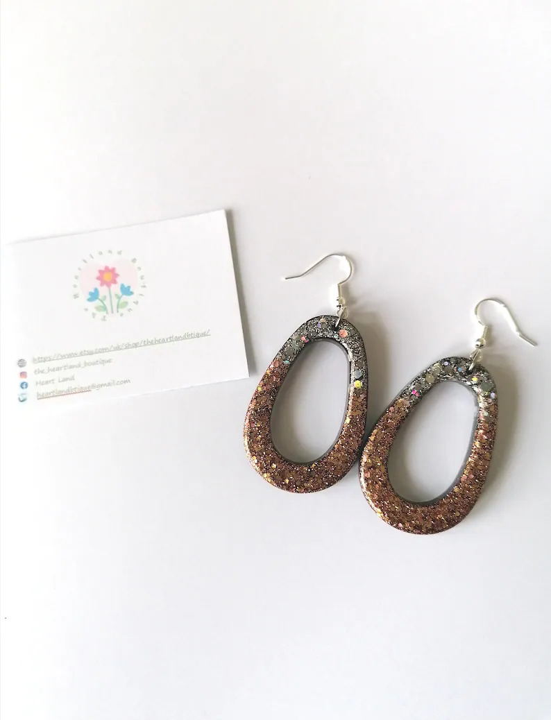 Customised Glitter Resin Earrings